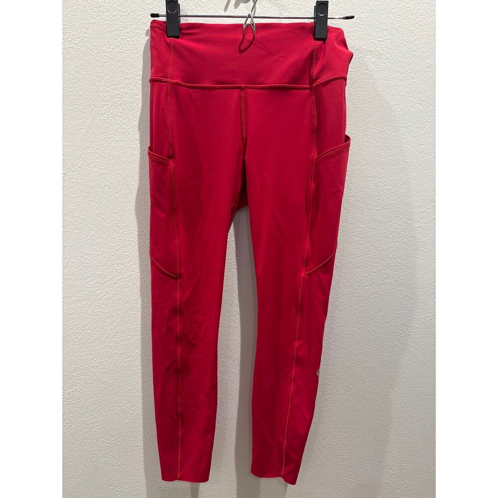 Lululemon W5BXQS Tight II 25" Nulux High Rise Leggings Athletic Pants Red Sz 8